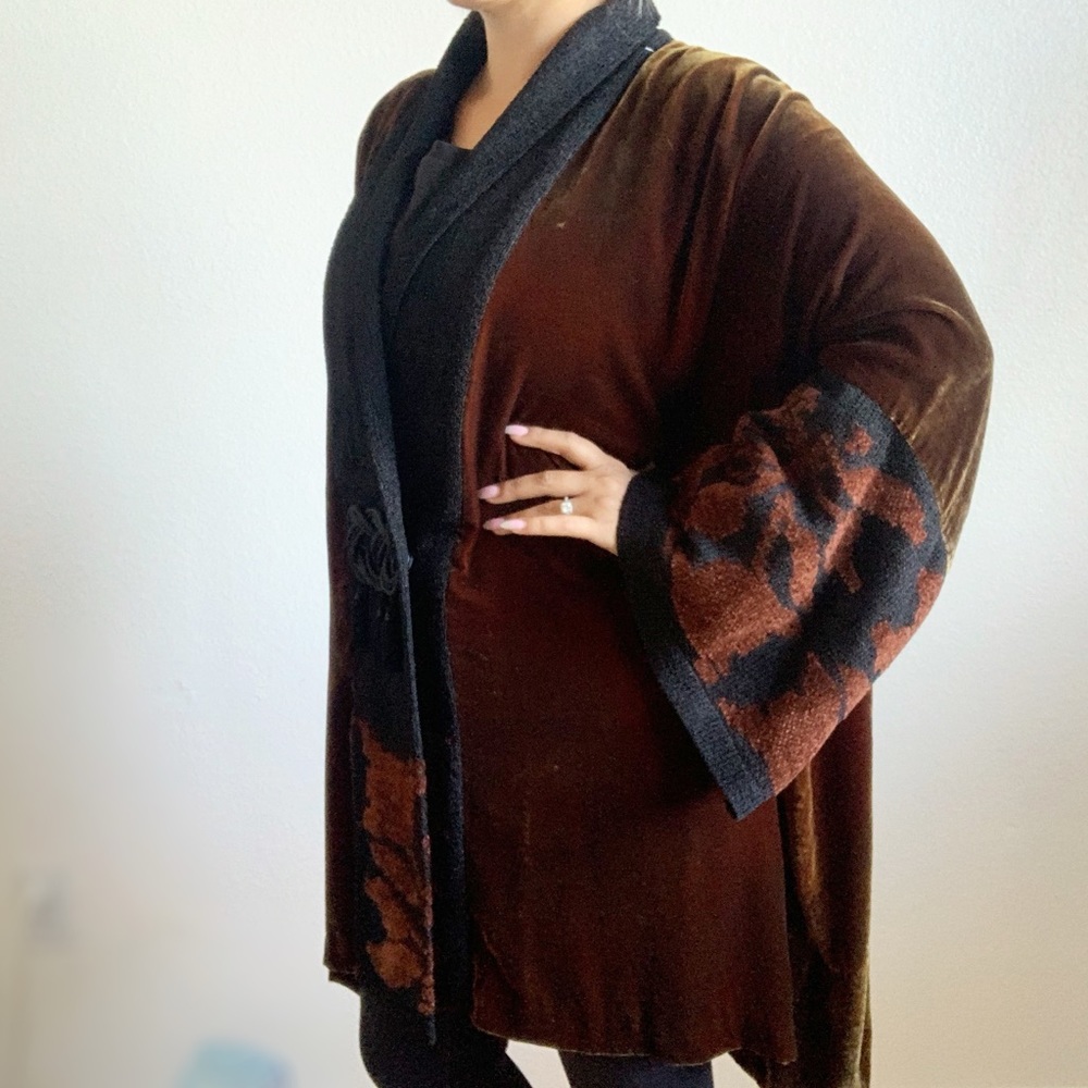 VTG Bettina Maria velvet embroidered kimono jacket - Picture 4 of 5